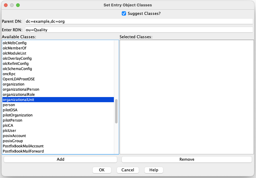 objectClasses